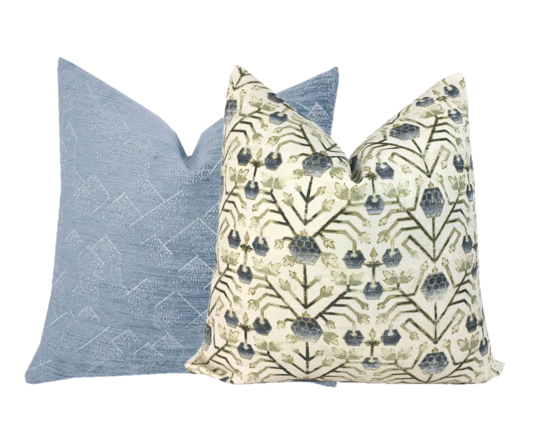 Designer Khotan Pillow Cover |  Indigo and Ivory |  Zak and Fox