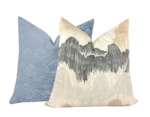 Cascadia Basalt Pillow Cover | Charcoal and Neutral Tones | Kelly Wearstler