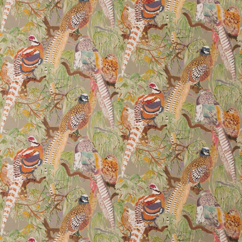 BACKORDER - Designer Game Birds Pillow Cover | Lee Jofa | Stone Green Multi Color Pheasant Print