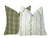 Emma Stripe Pillow Cover | Soft Sky Blue and Green on Off White Linen