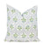 Catie Pillow Cover | Soft Sky Blue and Green on Ivory Belgian Linen