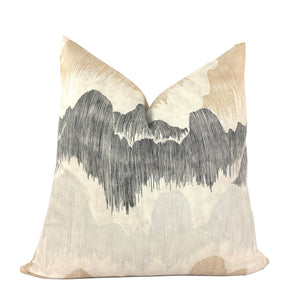 Cascadia Basalt Pillow Cover | Charcoal and Neutral Tones | Kelly Wearstler