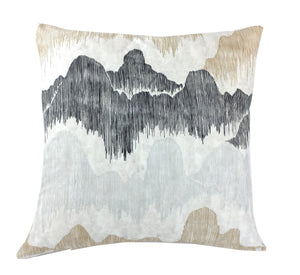Cascadia Basalt Pillow Cover | Charcoal and Neutral Tones | Kelly Wearstler