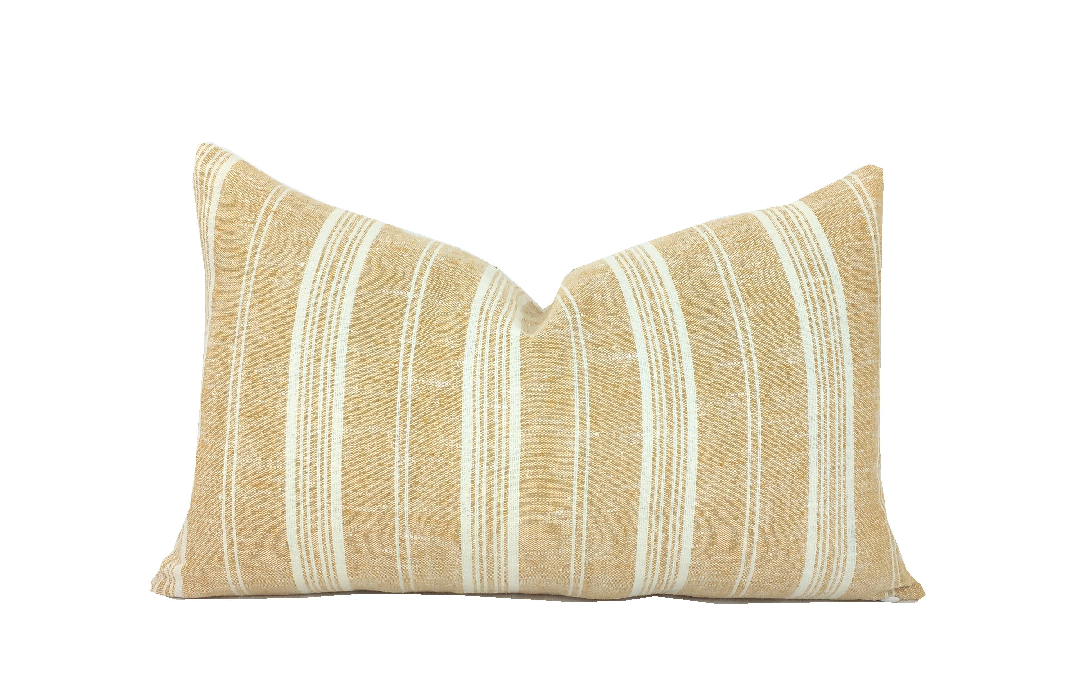 Mustard Boho Stripe Pillow Cover | Multiple Lumbar Sizes | Farmhouse | Same Fabric Both Sides (Copy)