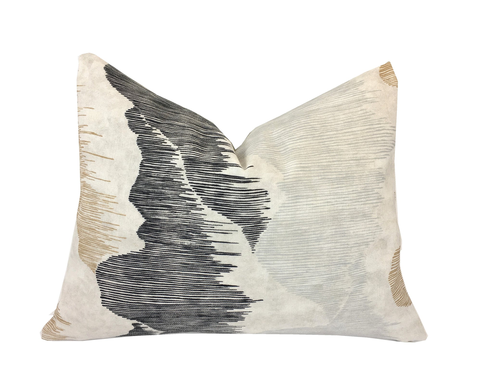 Cascadia Basalt Pillow Cover | Lumbar Sizes | Charcoal and Neutral Tones