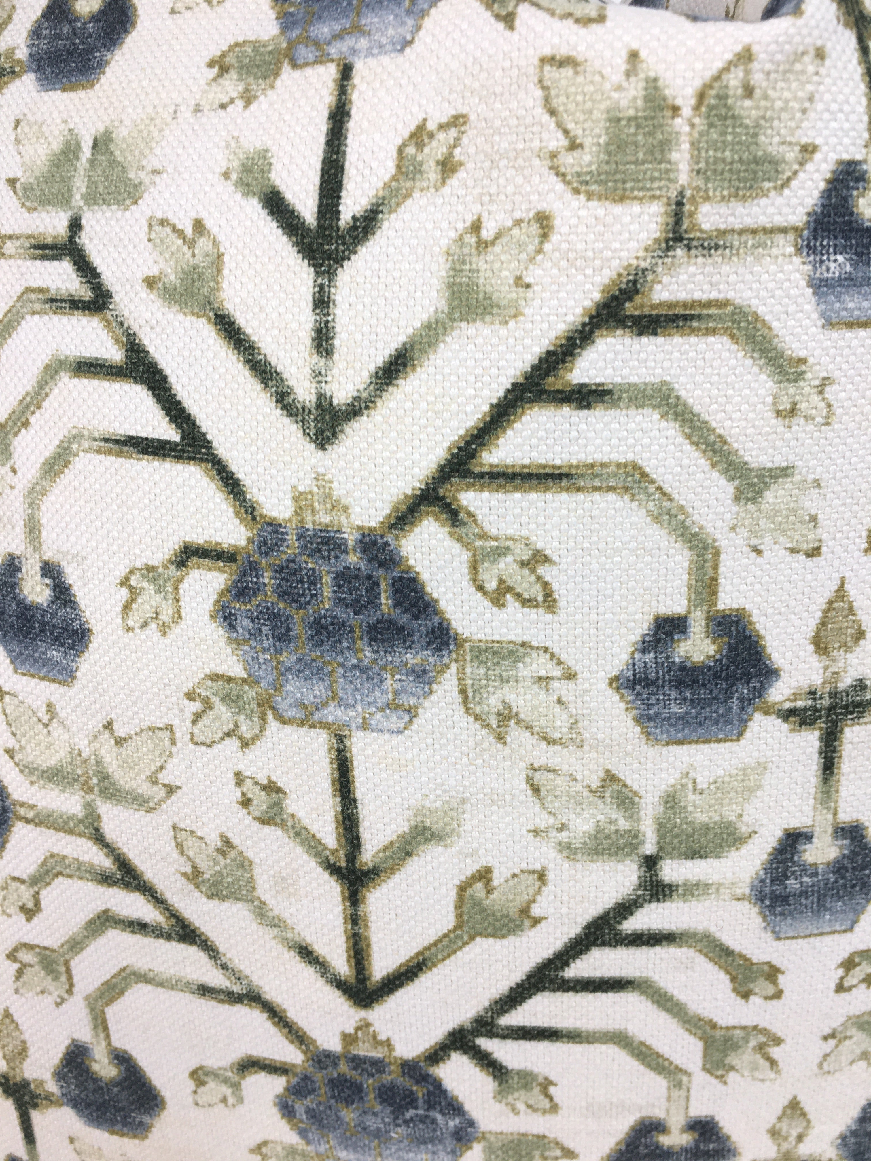 Designer Khotan Pillow Cover |  Indigo and Ivory |  Zak and Fox