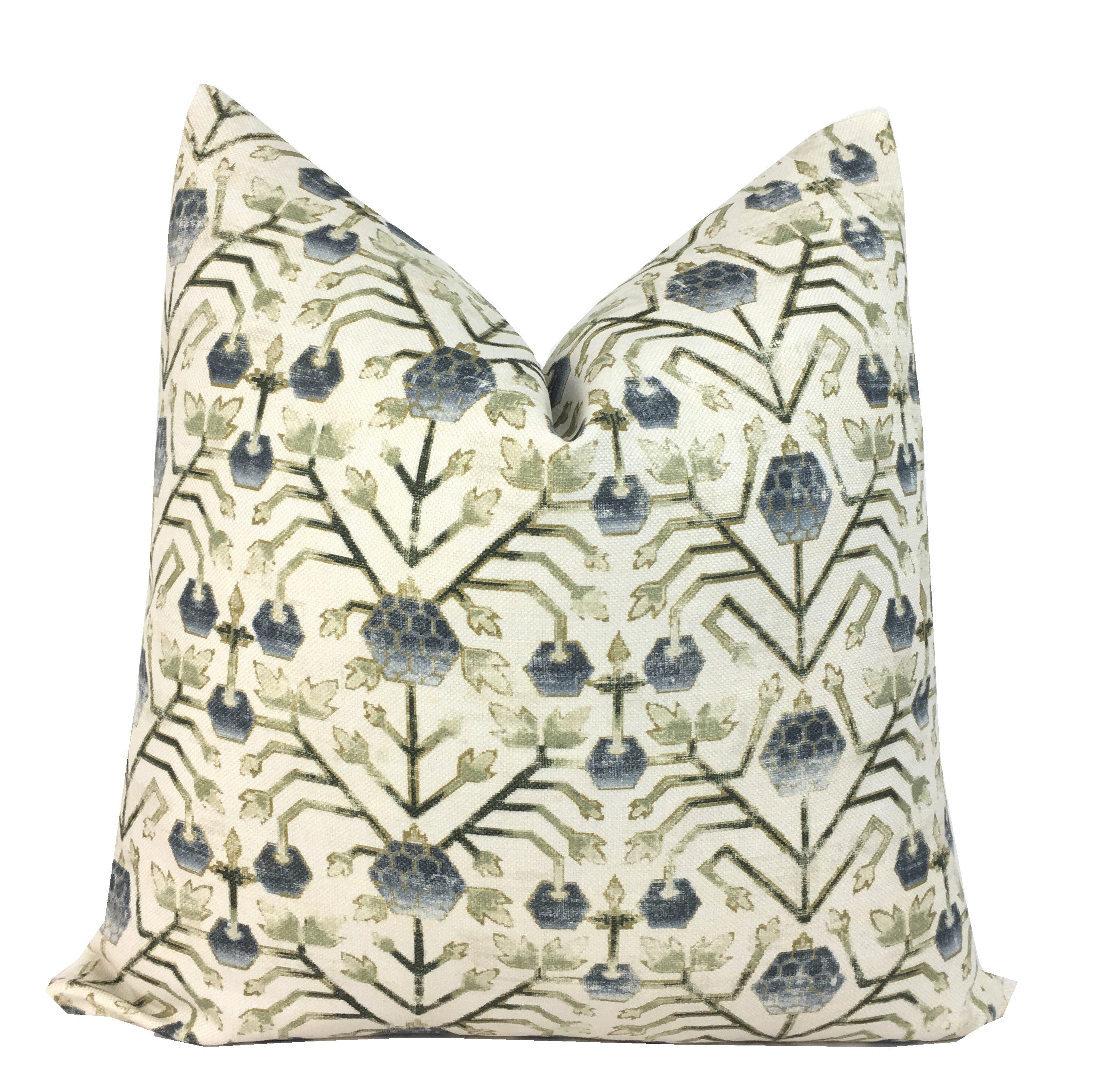 Designer Khotan Pillow Cover |  Indigo and Ivory |  Zak and Fox