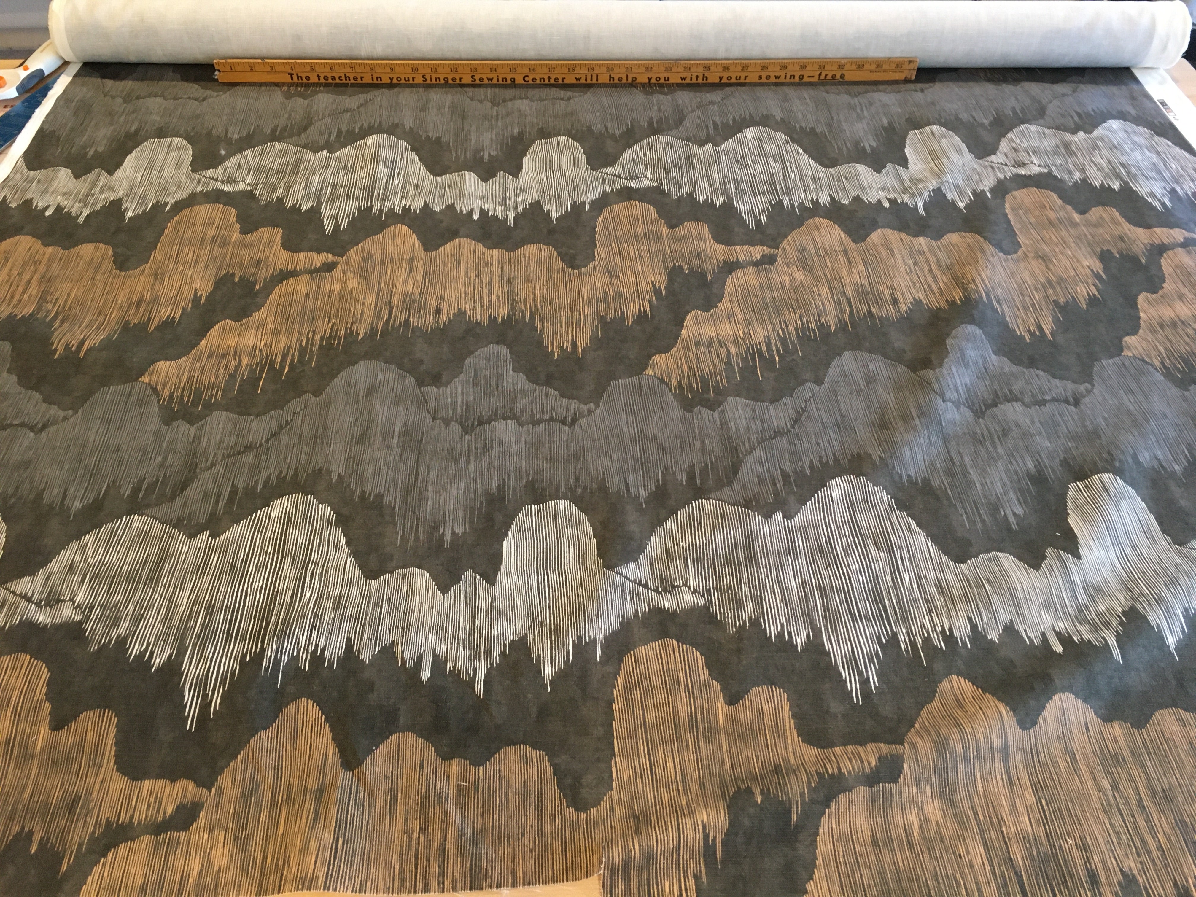 Cascadia Noir Pillow Cover | Charcoal, Black and Camel Tones | Kelly Wearstler