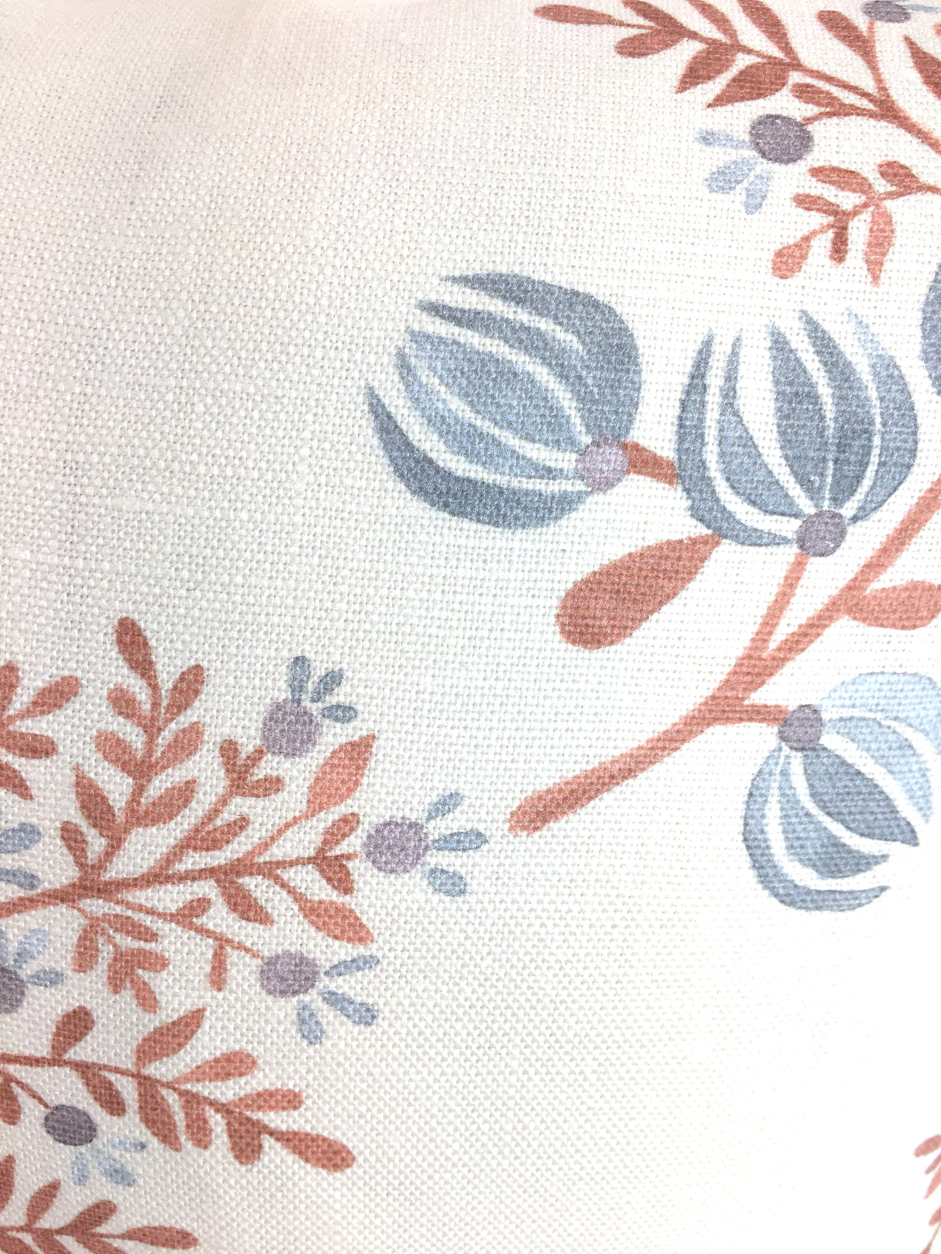 Terra Cotta Blues Linen Pillow Cover