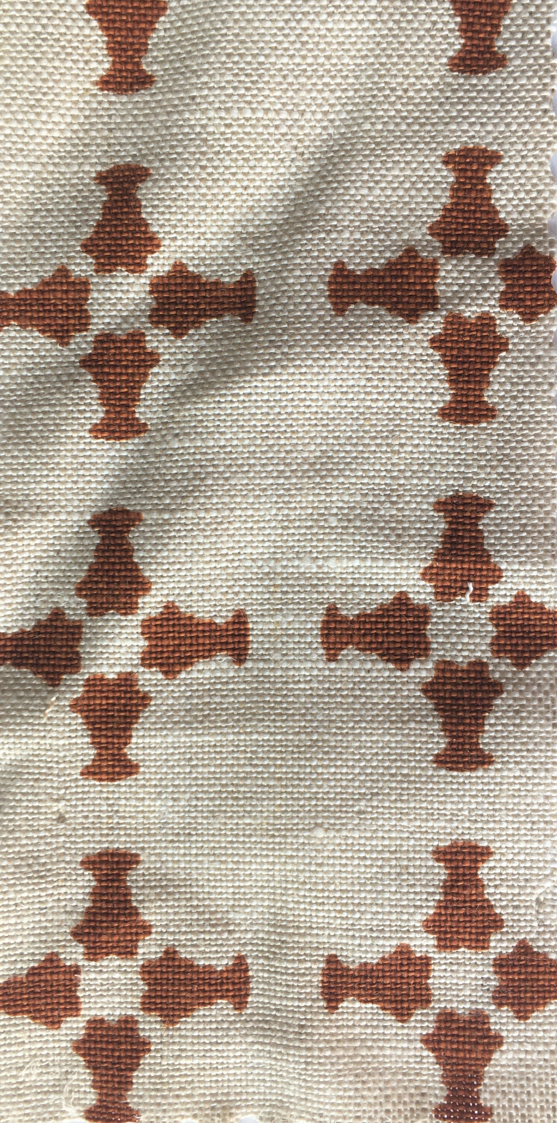 Burnt Rust on Oatmeal Pillow Cover | Designer | 1 OR 2 Sided