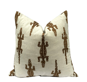 Baracoa Brown Embroidery Pillow Cover |