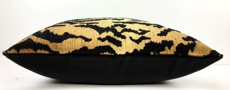 Tiger Bed Pillow Cover | Black Tiger Stripes on Honey Gold Background